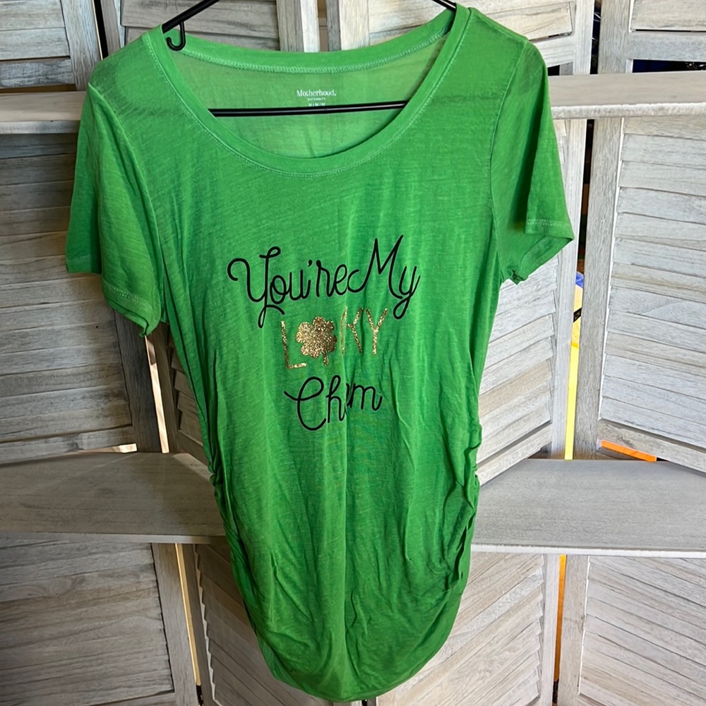 St. Patrick’s Day “You’re My Lucky Charm’ Motherhood Maternity Medium top